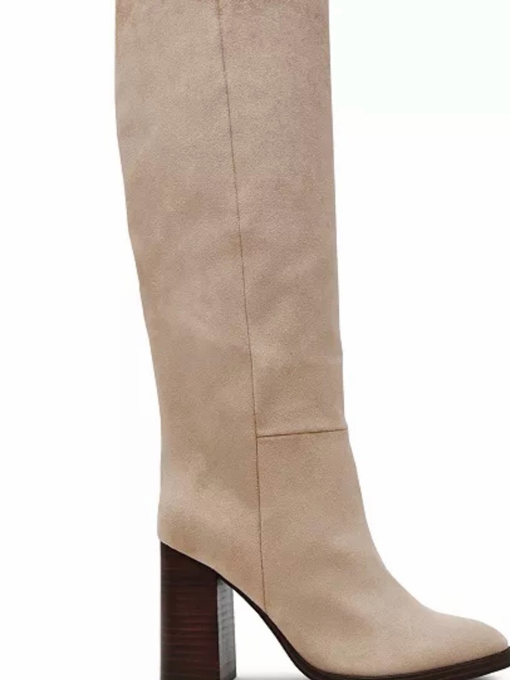 DV by Dolce Vita Taupe Suede Knee-High Block Heel Boot